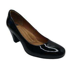 Sofft Lana Black Patent Leather Comfort Pumps Heels Womens 7.5